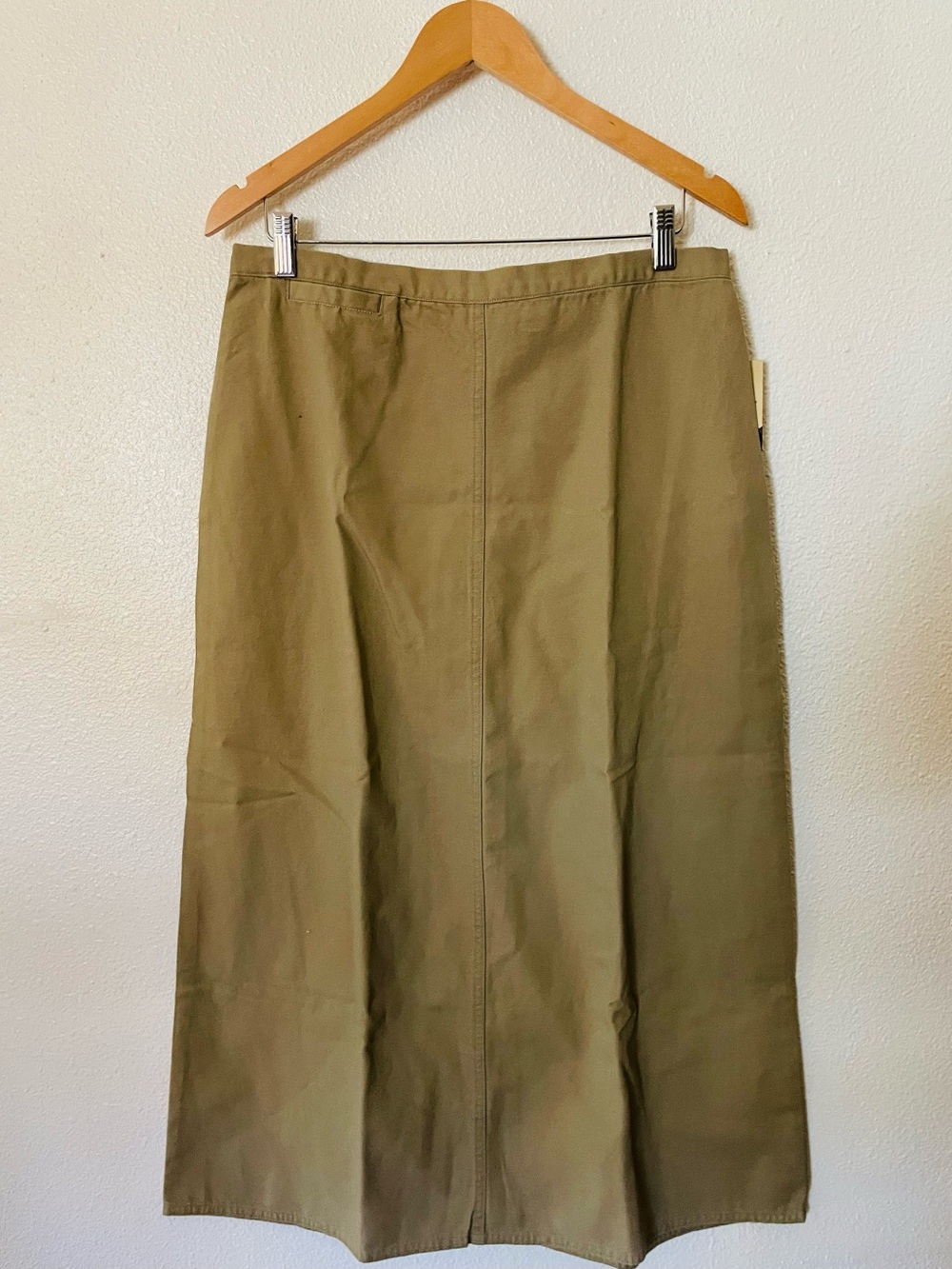 Woolrich Khaki 100% Cotton Big Ranch Skirt Size 12 NWT Midi Long